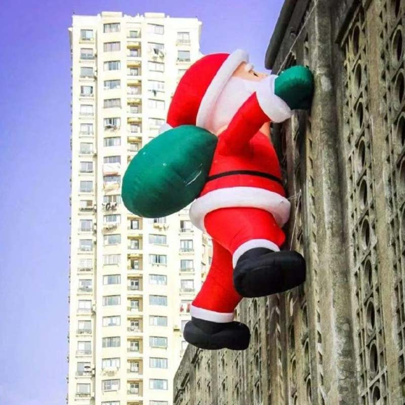 Lofaris Giant Christmas Inflatable Climbing Wall Santa Claus