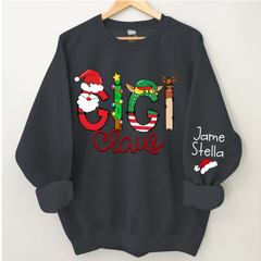 Lofaris Gigi Claus Elk Elf Material Custom Name Sweatshirt