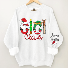 Lofaris Gigi Claus Elk Elf Material Custom Name Sweatshirt