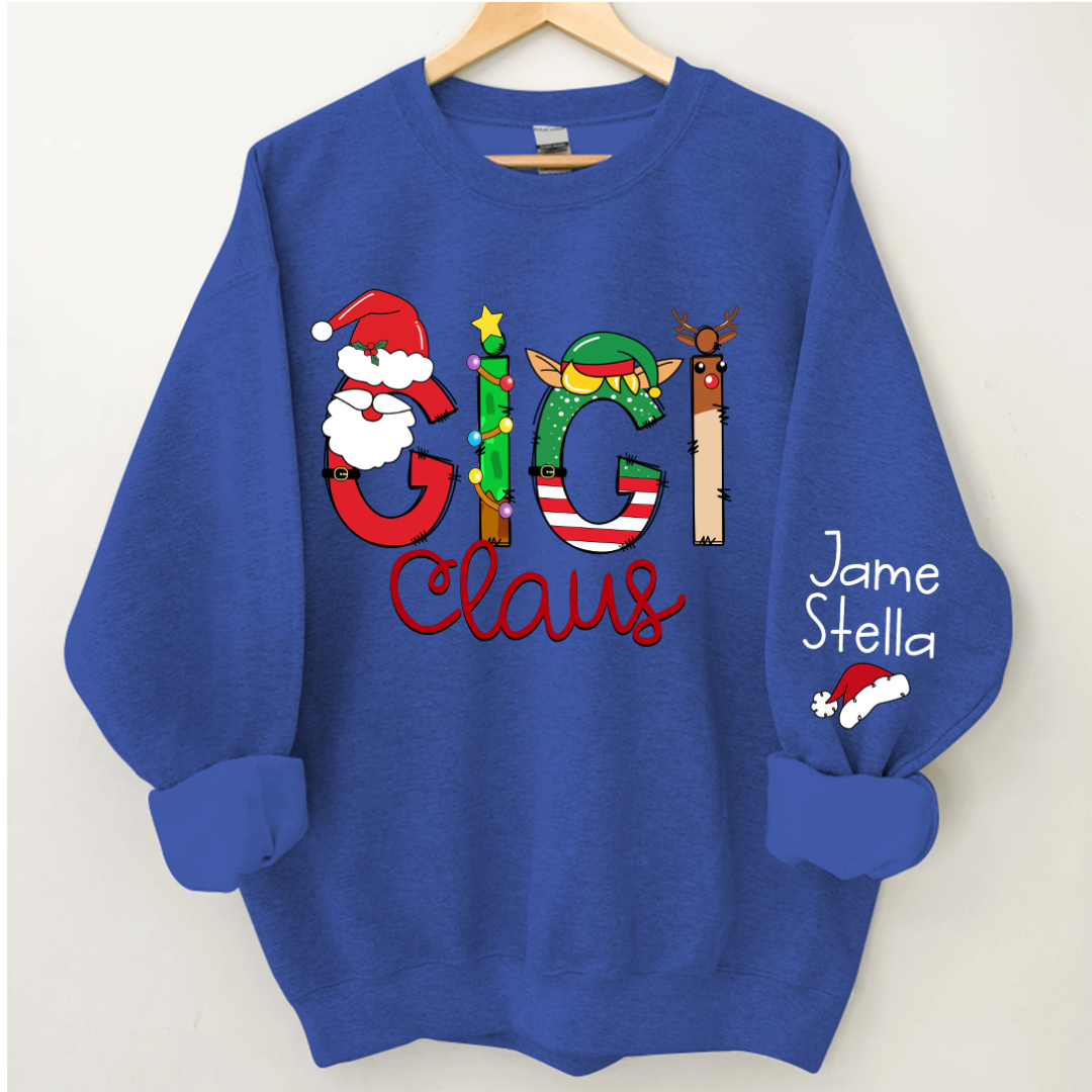 Lofaris Gigi Claus Elk Elf Material Custom Name Sweatshirt