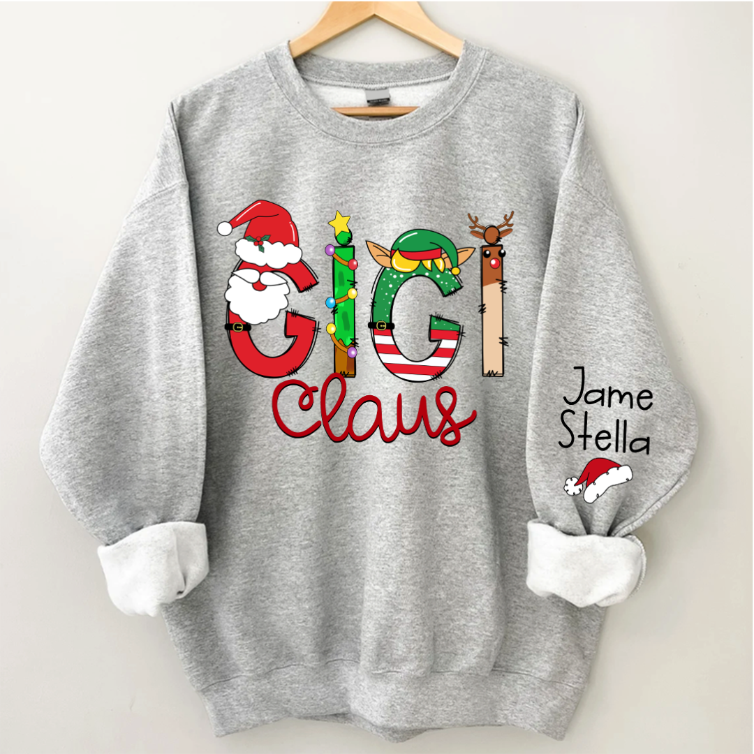Lofaris Gigi Claus Elk Elf Material Custom Name Sweatshirt
