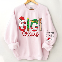 Lofaris Gigi Claus Elk Elf Material Custom Name Sweatshirt