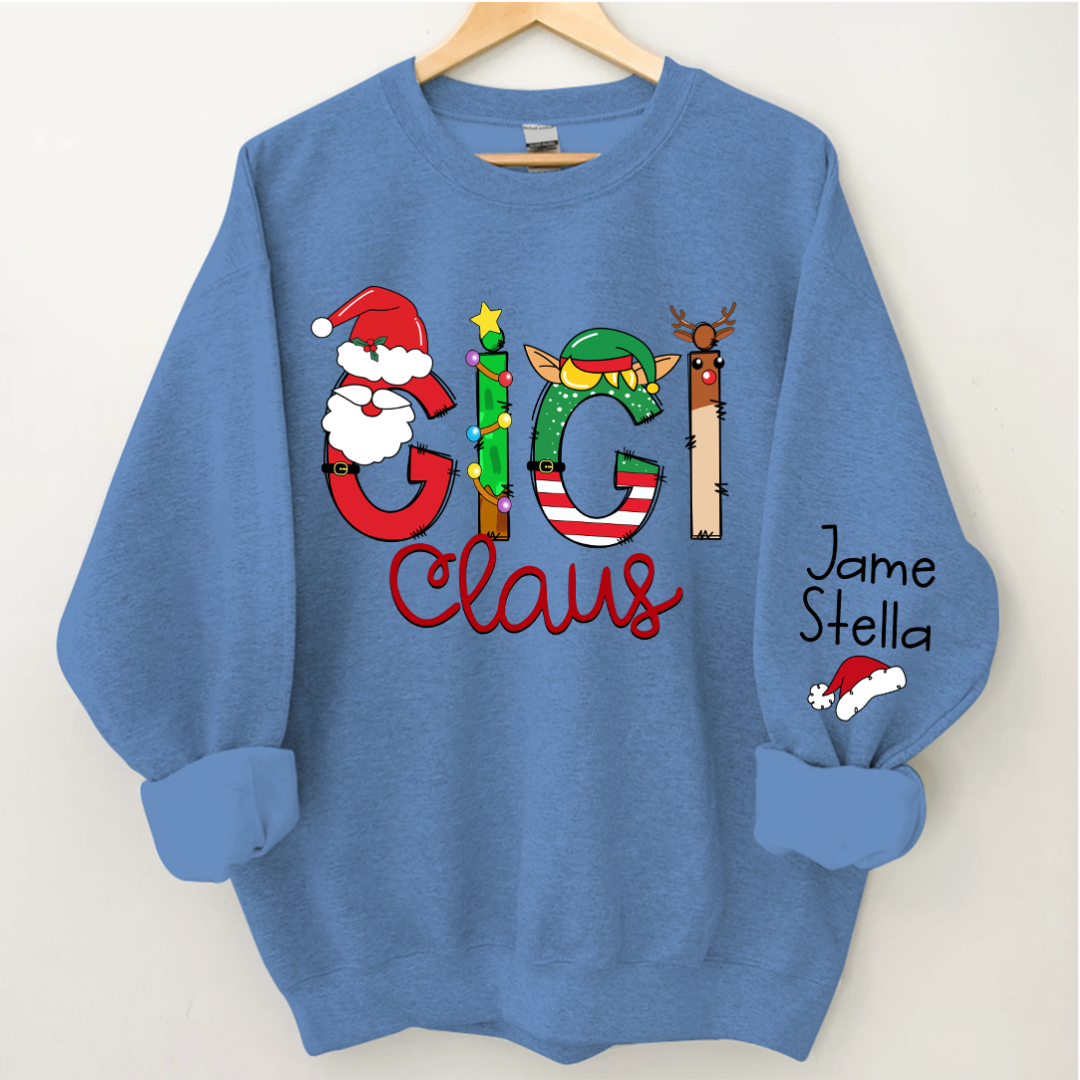 Lofaris Gigi Claus Elk Elf Material Custom Name Sweatshirt