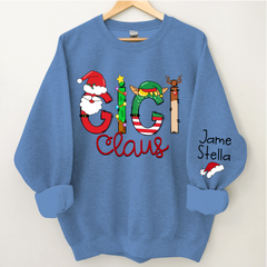 Lofaris Gigi Claus Elk Elf Material Custom Name Sweatshirt