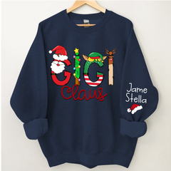 Lofaris Gigi Claus Elk Elf Material Custom Name Sweatshirt