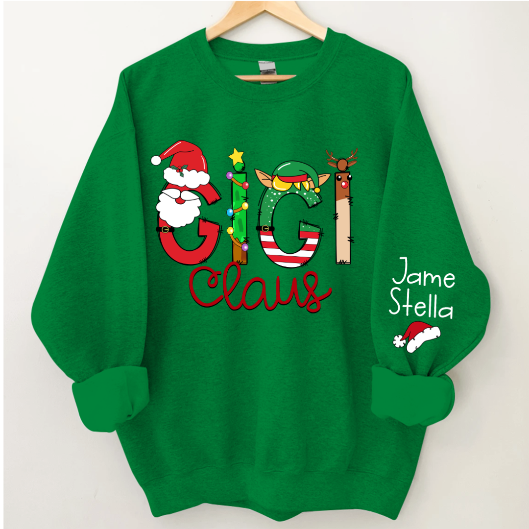 Lofaris Gigi Claus Elk Elf Material Custom Name Sweatshirt