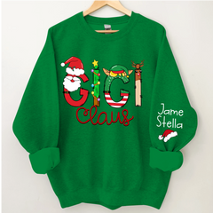 Lofaris Gigi Claus Elk Elf Material Custom Name Sweatshirt