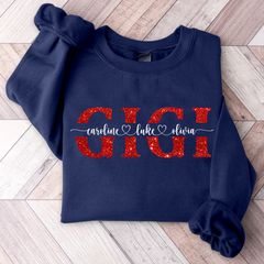 Lofaris Gigi Glitter Christmas Personalized Name Sweatshirt