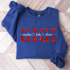 Lofaris Gigi Glitter Christmas Personalized Name Sweatshirt