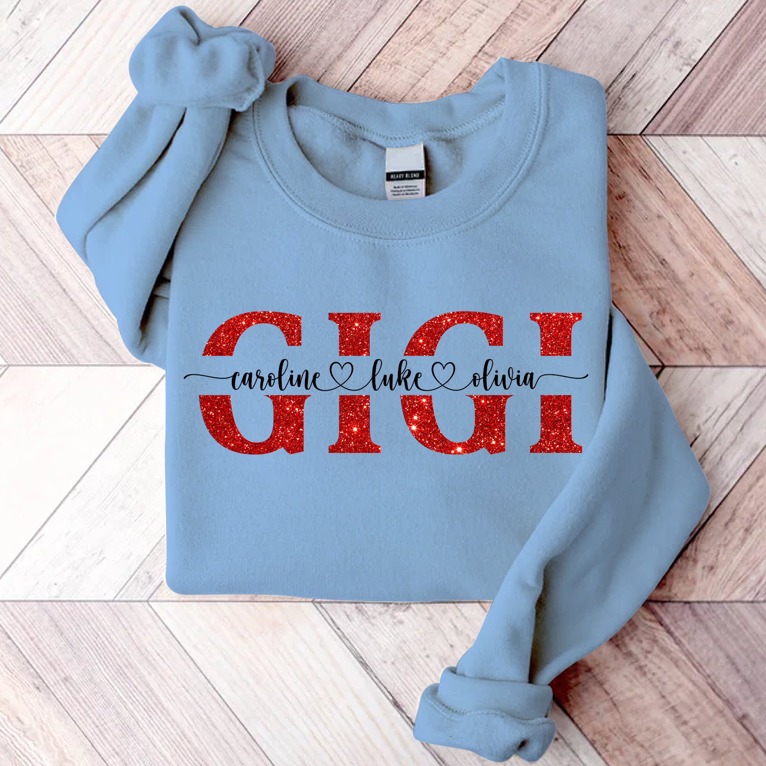 Lofaris Gigi Glitter Christmas Personalized Name Sweatshirt
