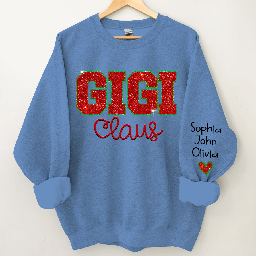 Lofaris Gigi Glitter Grandkids Custom Christmas Sweatshirt