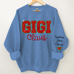 Lofaris Gigi Glitter Grandkids Custom Christmas Sweatshirt