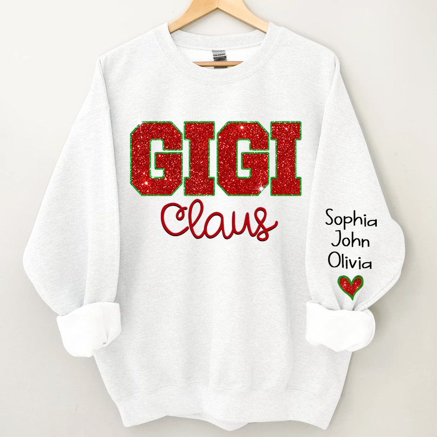 Lofaris Gigi Glitter Grandkids Custom Christmas Sweatshirt