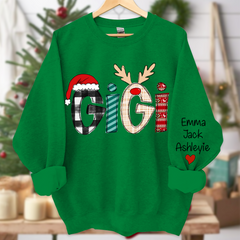 Lofaris Gigi Grandkids Custom Names Chrismast Sweatshirt