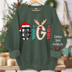 Lofaris Gigi Grandkids Custom Names Chrismast Sweatshirt