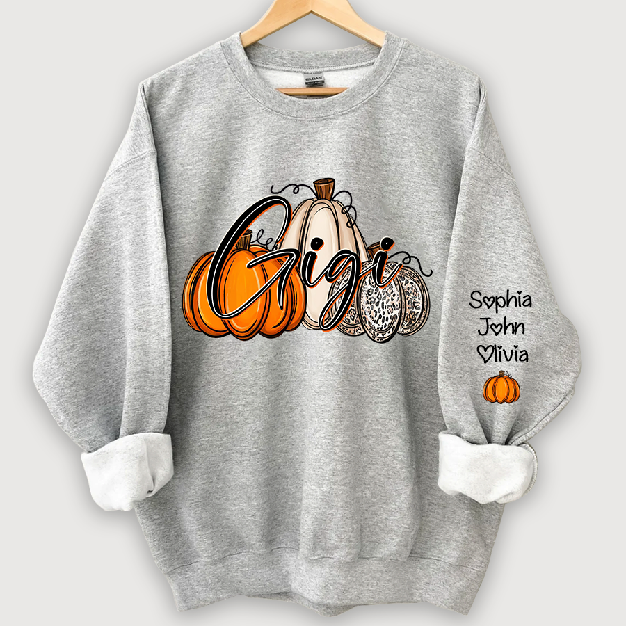 Lofaris Gigi Lovely Pumpkins Autumn Custom Name Sweatshirt