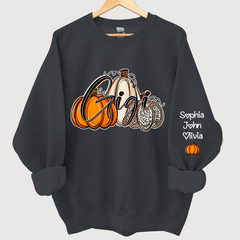Lofaris Gigi Lovely Pumpkins Autumn Custom Name Sweatshirt