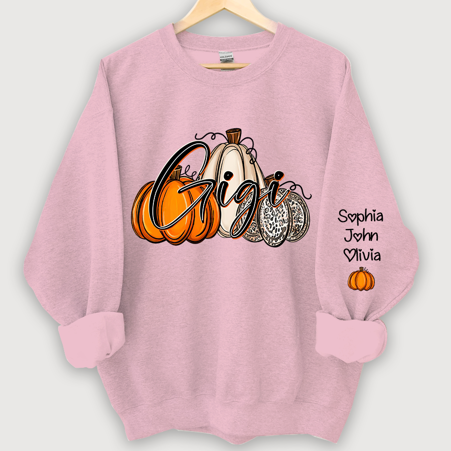 Lofaris Gigi Lovely Pumpkins Autumn Custom Name Sweatshirt
