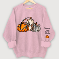 Lofaris Gigi Lovely Pumpkins Autumn Custom Name Sweatshirt