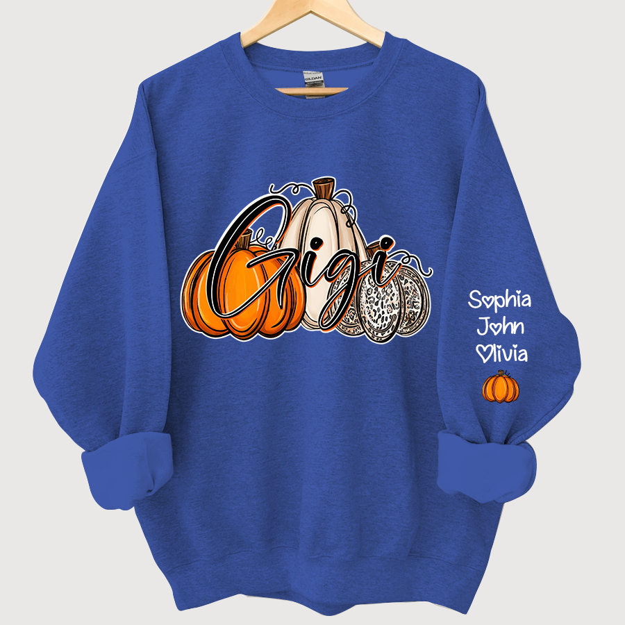 Lofaris Gigi Lovely Pumpkins Autumn Custom Name Sweatshirt
