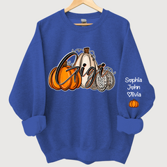 Lofaris Gigi Lovely Pumpkins Autumn Custom Name Sweatshirt