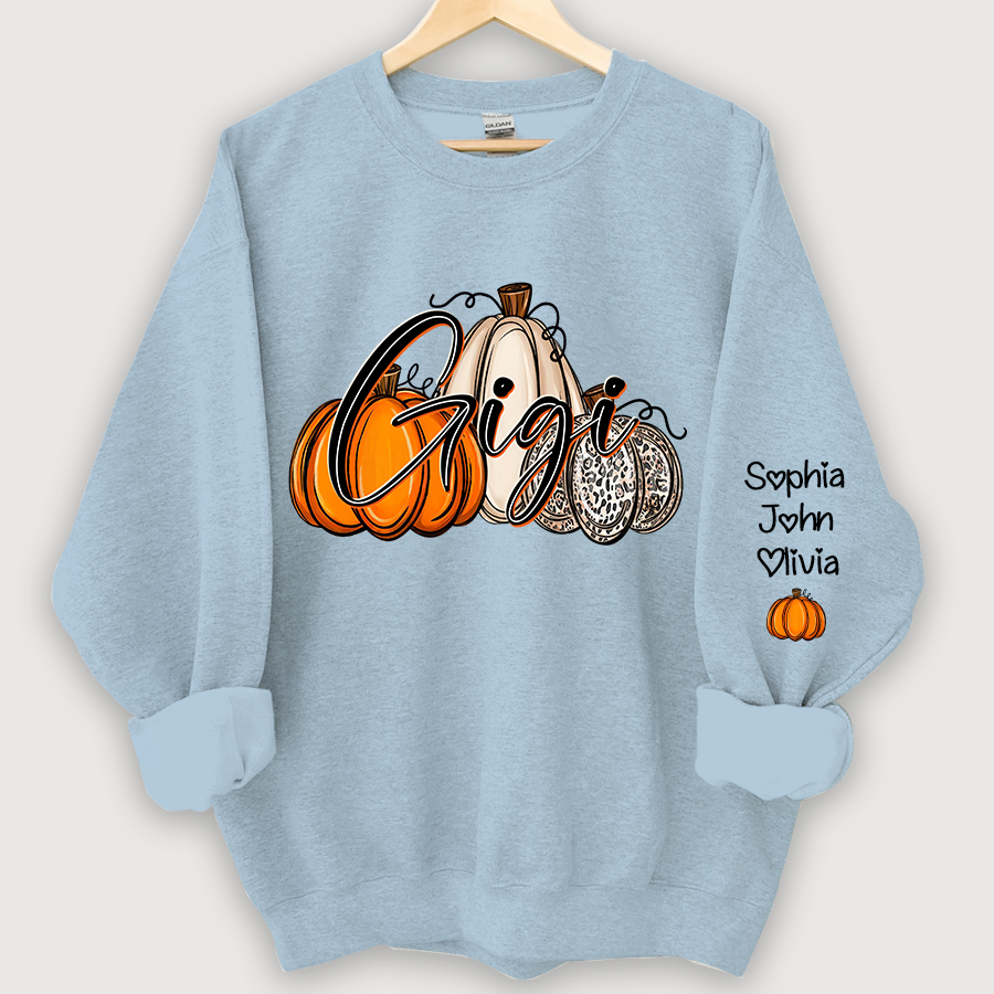 Lofaris Gigi Lovely Pumpkins Autumn Custom Name Sweatshirt