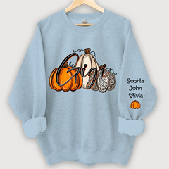 Lofaris Gigi Lovely Pumpkins Autumn Custom Name Sweatshirt
