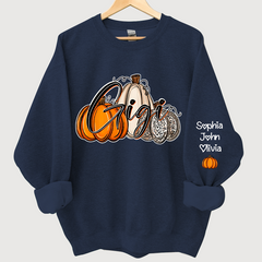 Lofaris Gigi Lovely Pumpkins Autumn Custom Name Sweatshirt