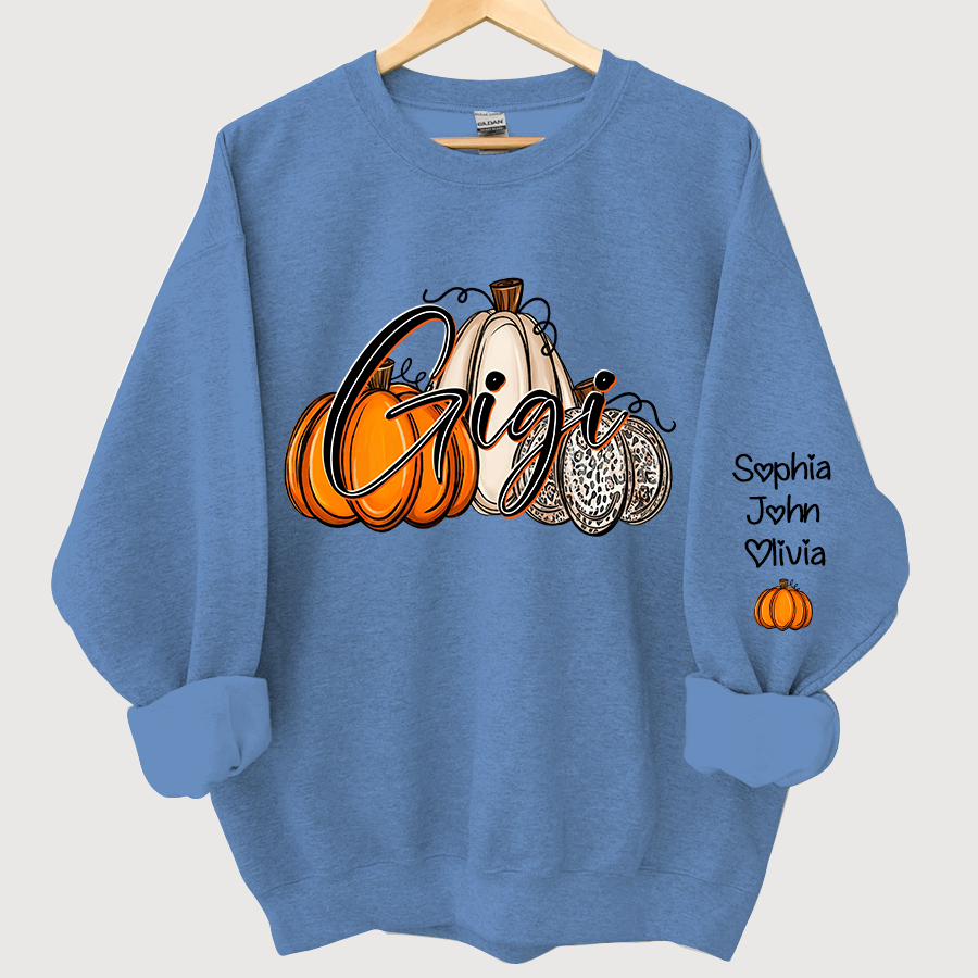 Lofaris Gigi Lovely Pumpkins Autumn Custom Name Sweatshirt