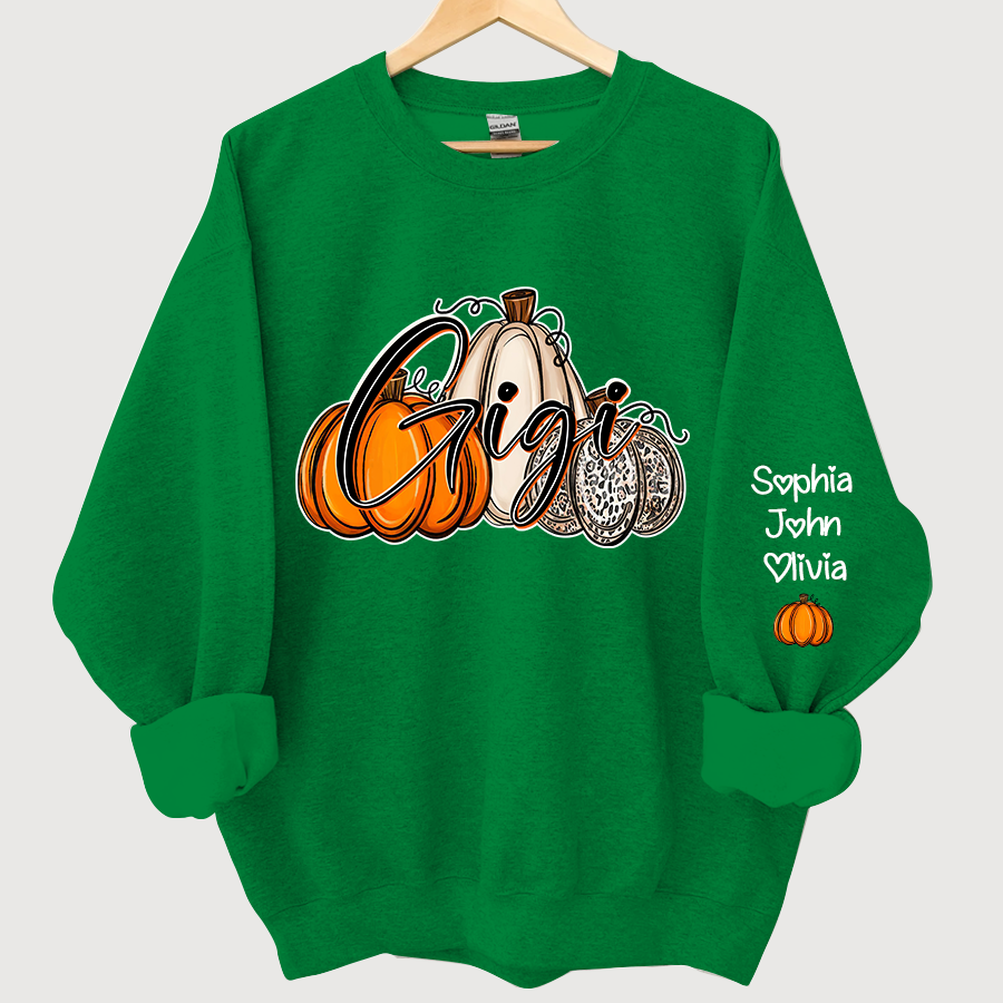 Lofaris Gigi Lovely Pumpkins Autumn Custom Name Sweatshirt