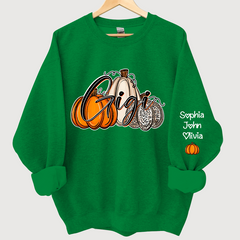 Lofaris Gigi Lovely Pumpkins Autumn Custom Name Sweatshirt