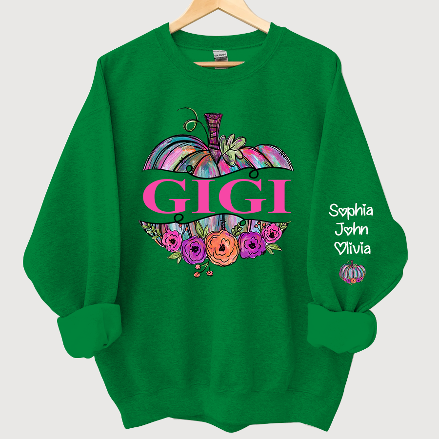 Lofaris Gigi Painted Pumpkin Floral Fall Custom Sweatshirt