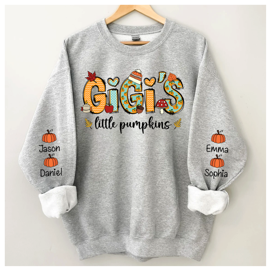 Lofaris Gigi¡¯s Little Pumpkin Autumn Sweatshirt Custom Grandma & Kids Fall Gift TH