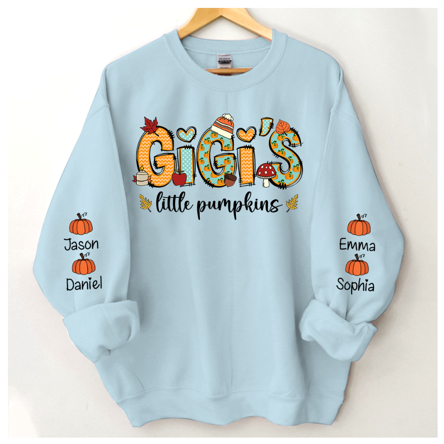Lofaris Gigi¡¯s Little Pumpkin Autumn Sweatshirt Custom Grandma & Kids Fall Gift TH