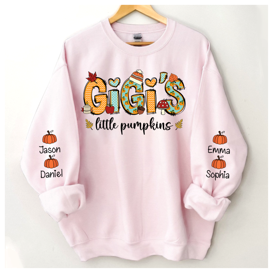 Lofaris Gigi¡¯s Little Pumpkin Autumn Sweatshirt Custom Grandma & Kids Fall Gift TH