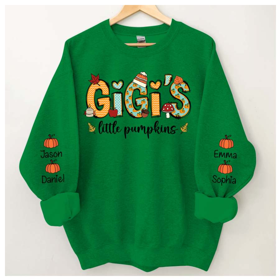 Lofaris Gigi¡¯s Little Pumpkin Autumn Sweatshirt Custom Grandma & Kids Fall Gift TH