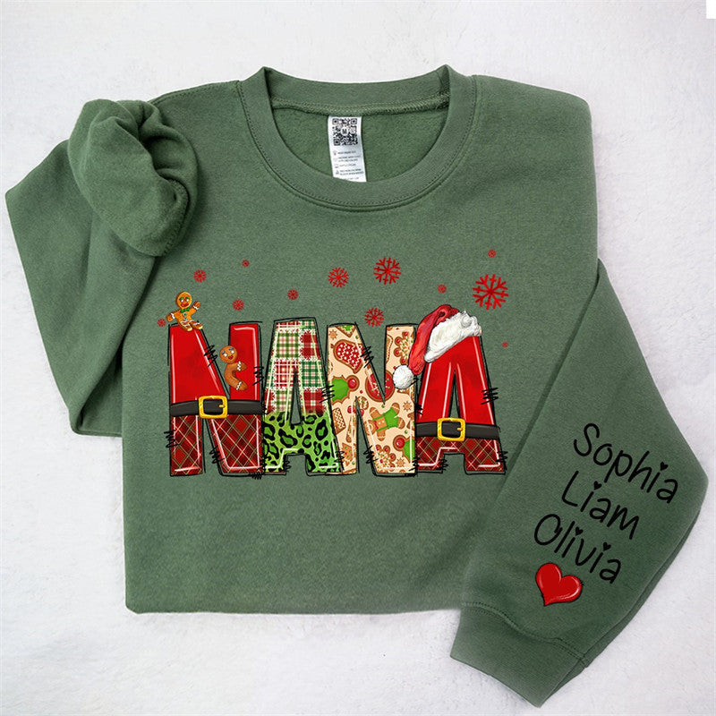 Lofaris Gingerbread Santa Nana Custom Christmas Sweatshirt