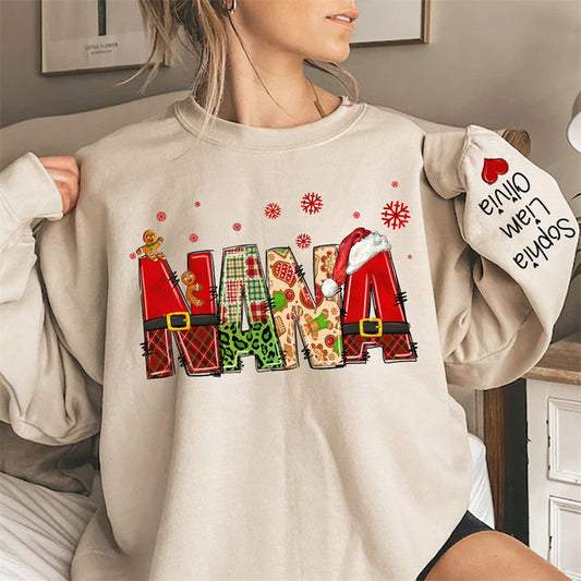 Lofaris Gingerbread Santa Nana Custom Christmas Sweatshirt