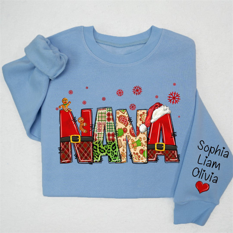 Lofaris Gingerbread Santa Nana Custom Christmas Sweatshirt
