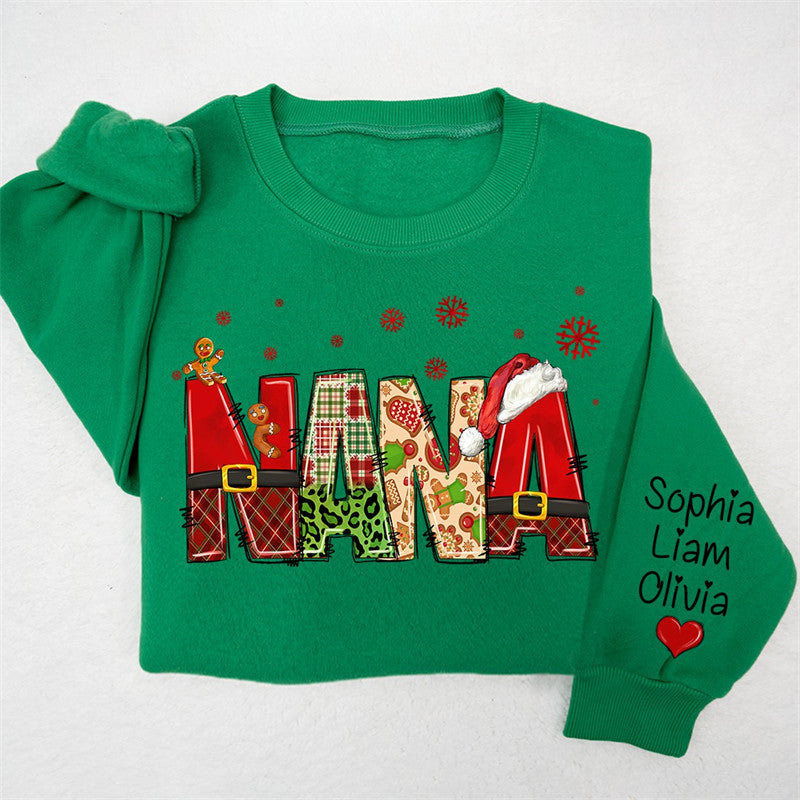 Lofaris Gingerbread Santa Nana Custom Christmas Sweatshirt