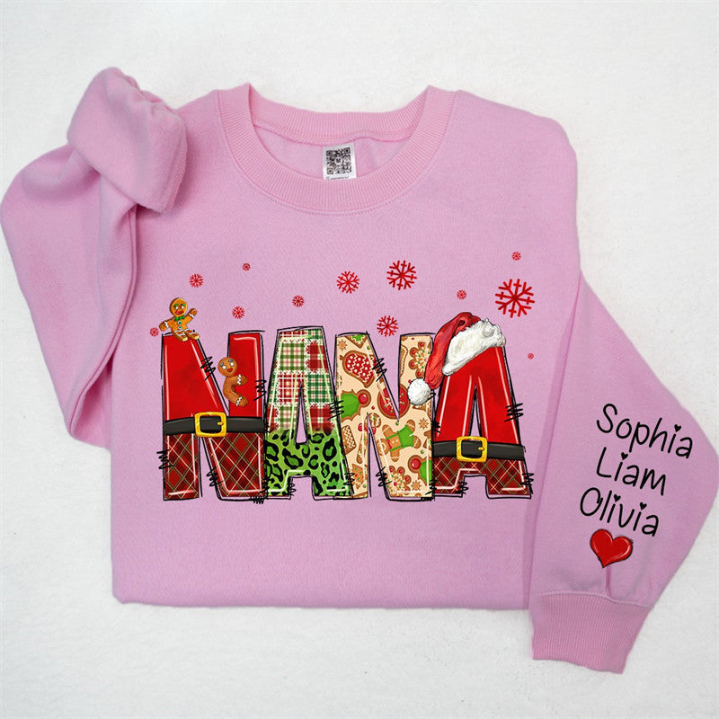 Lofaris Gingerbread Santa Nana Custom Christmas Sweatshirt