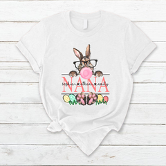 Lofaris Glasses Bunny Bubblegum Eggs Easter Day T-Shirt