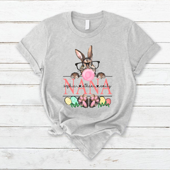 Lofaris Glasses Bunny Bubblegum Eggs Easter Day T-Shirt