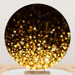 Lofaris Glitter Black Golden Bokeh Circle Birthday Backdrop