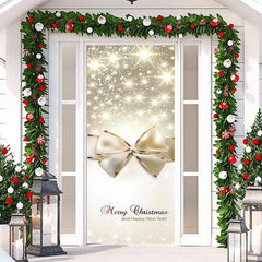Lofaris Glitter Bow Tie Simple Christmas New Year Door Cover