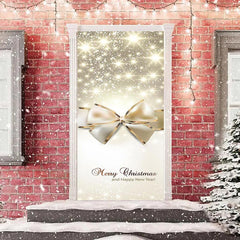 Lofaris Glitter Bow Tie Simple Christmas New Year Door Cover