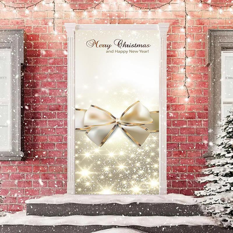 Lofaris Glitter Champagne Bow Tie Xmas New Year Door Cover