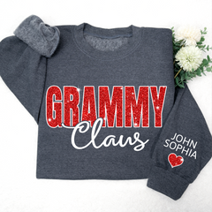 Lofaris Glitter Custom Name Grammy Grandma Mimi Nana Claus And Kids CTH01 Sweatshirt