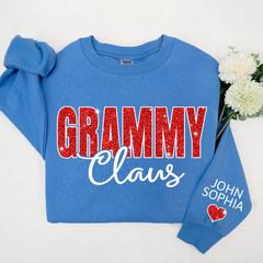 Lofaris Glitter Custom Name Grammy Grandma Mimi Nana Claus And Kids CTH01 Sweatshirt