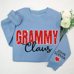 Lofaris Glitter Custom Name Grammy Grandma Mimi Nana Claus And Kids CTH01 Sweatshirt